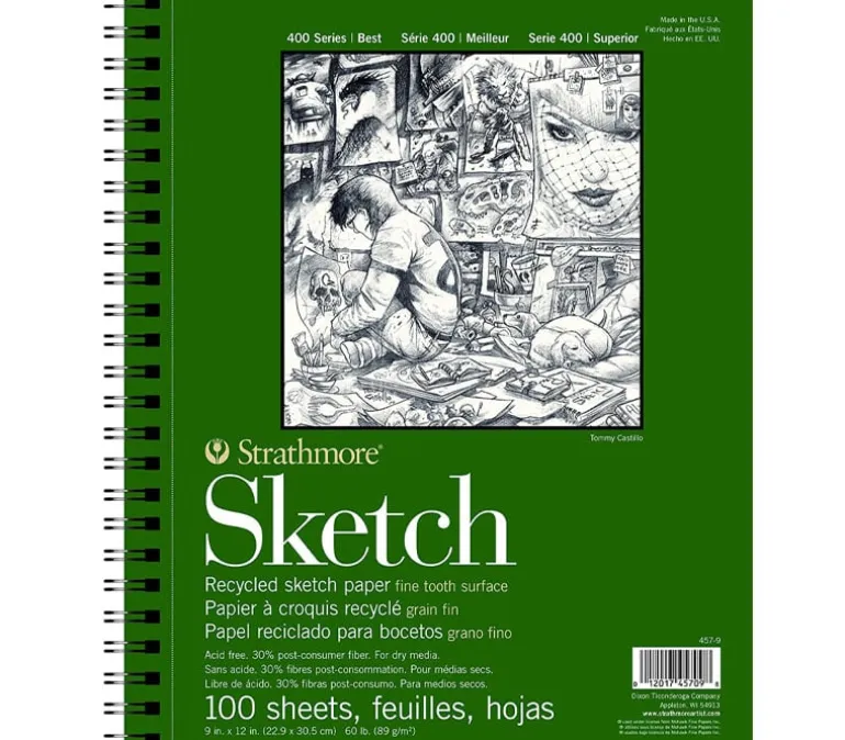 Strathmore 400 Series 60# Recycled Sketch Pad 100/sheets (view sizes)