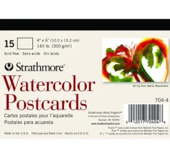 Strathmore Watercolor Postcard – 4-inch x 6-inch – Cold Press – 15 Sheets