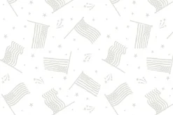 Strength and Honor White on White Tossed Flags