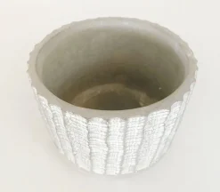 Striped Concrete Pot