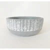 Striped Shallow Bowl Vase Pot