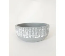 Striped Shallow Bowl Vase Pot