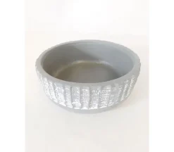 Striped Shallow Bowl Vase Pot