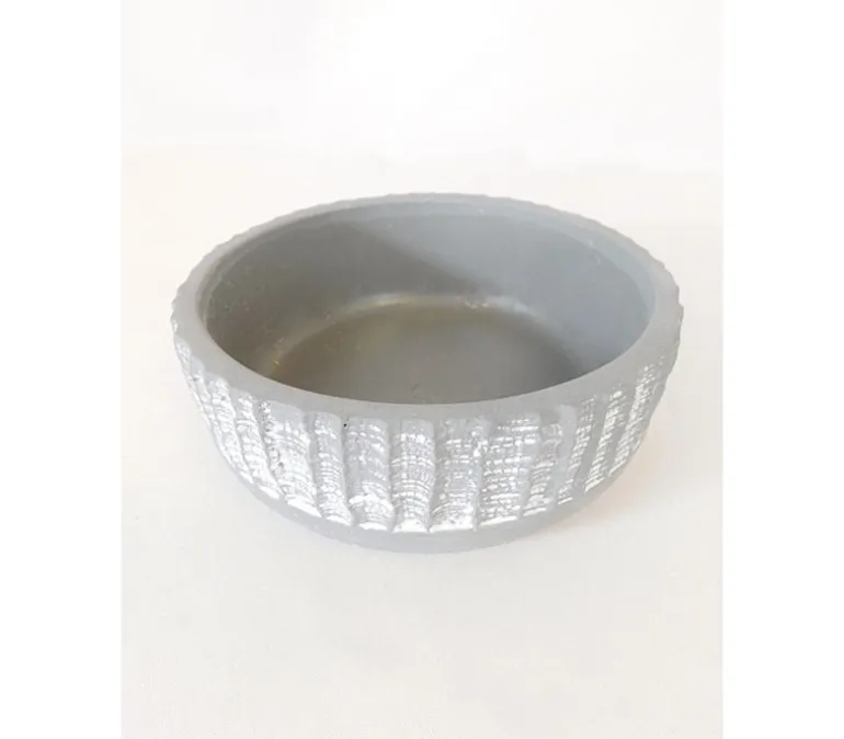 Striped Shallow Bowl Vase Pot