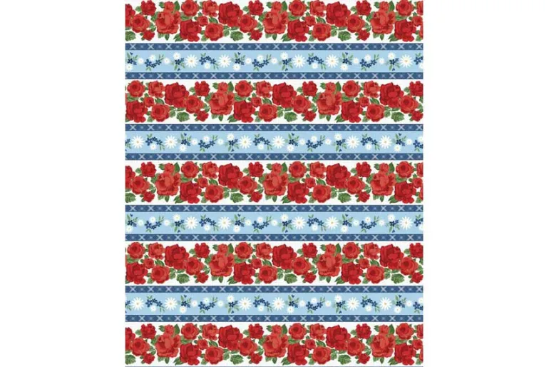 Summertime Daydream Floral Novelty Stripe