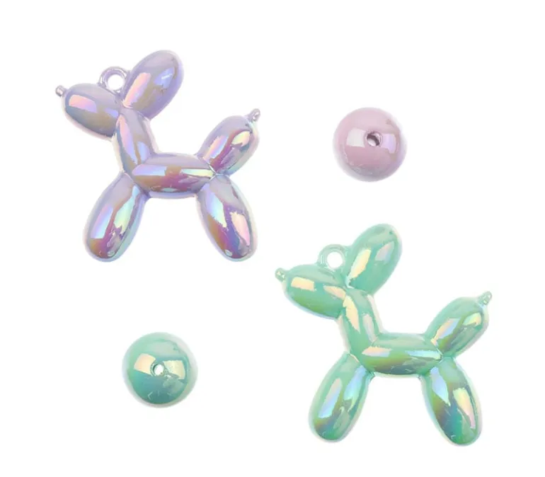 Super Cute Acrylic Animal Beads – Purple and Blue
