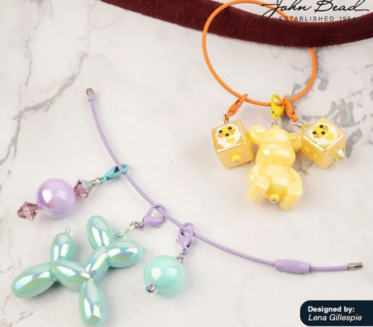 Super Cute Acrylic Animal Beads – Purple and Blue