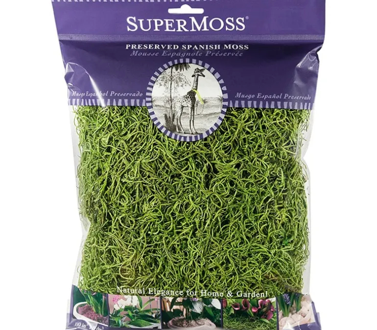 SuperMoss Spanish Moss – Grass Green – 4-ounce