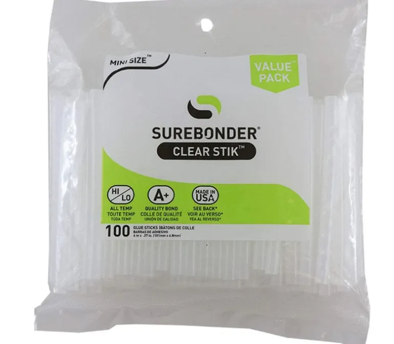 Surebonder Cs-15Vc Super Low Temperature Cool Shot Assorted Color Mini Glue Stick – 4″ x .27″ – 15 Sticks