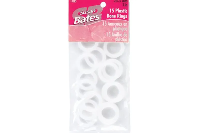 Susan Bates Plastic Bone Rings 1-inch 15 count