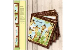 SusyBee Barnyard Blues Soft Book Fabric Panel 36-in by 44-in