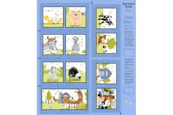 SusyBee Barnyard Blues Soft Book Fabric Panel 36-in by 44-in