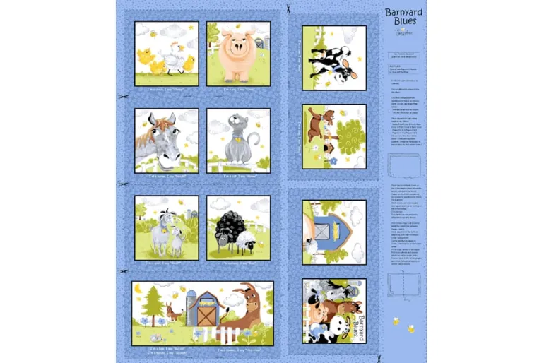 SusyBee Lewe the Ewe Soft Book Fabric Panel 36-in by 44-in