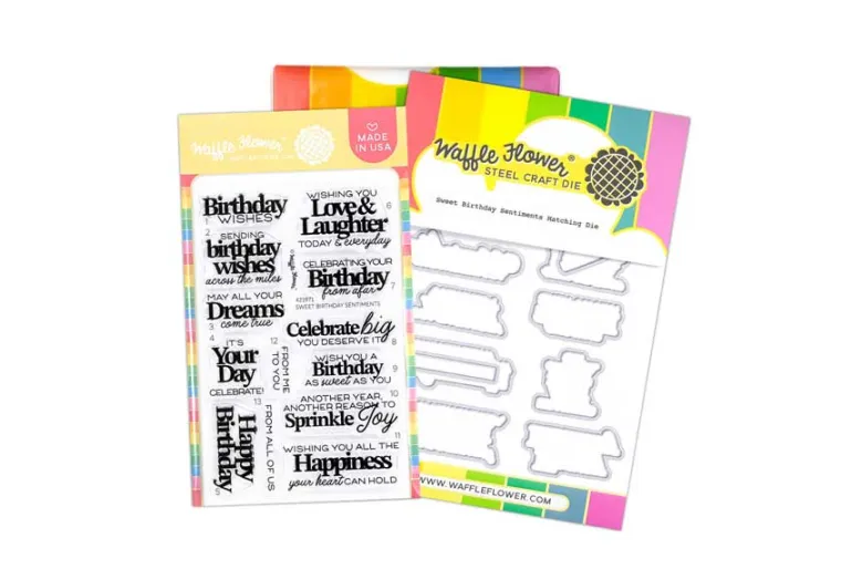 Sweet Birthday Sentiments Combo Stamp & Die Set
