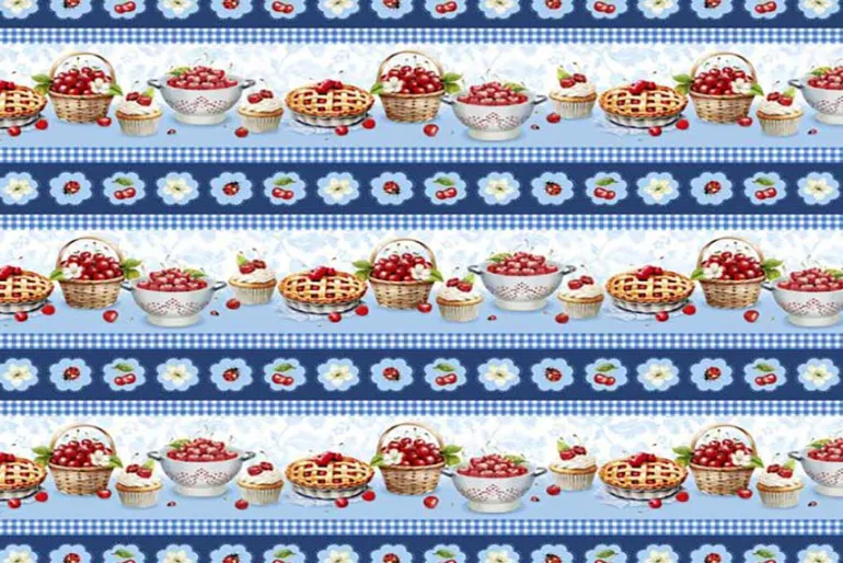 Sweet Cherry Dot in Blue Tonal
