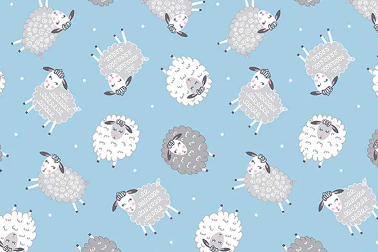Sweet Little Lamb Dreamy Little Lambs on Blue
