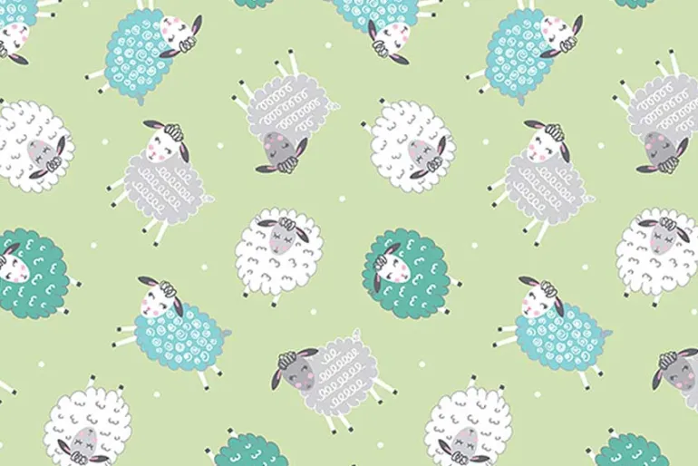 Sweet Little Lamb Dreamy Little Lambs on Green