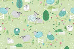 Sweet Little Lamb Little Lamb Scenic on Green