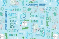 Sweet Little Lamb Sweet and Cozy Words on Sky Blue