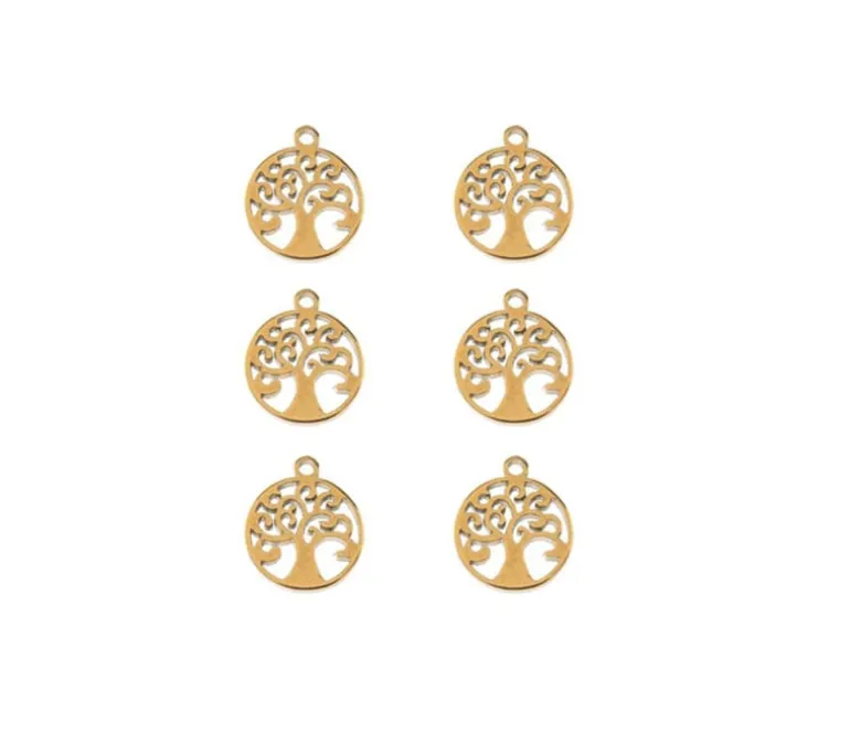 Sweet & Petite Charms – Tree Of Life Gold – 6 Charms