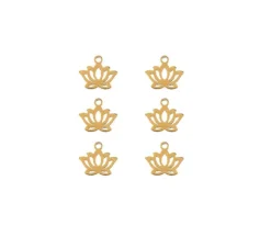 Sweet & Petite Charms – Water Lily Gold – 6 Charms