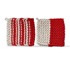 Tag Crochet Potholder – Red Farmhouse