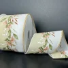 Tan White Garland Ribbon – 2.5-inch