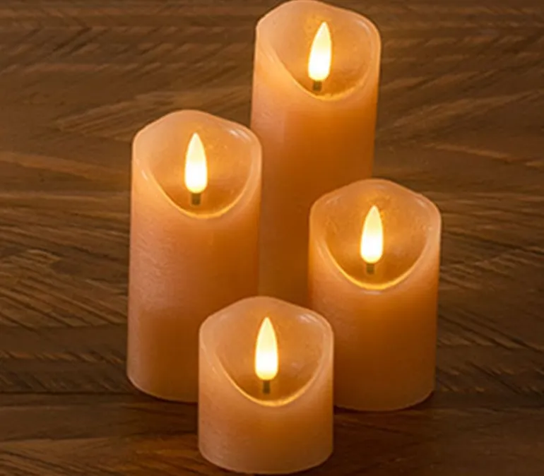Taupe LED Candle Set – 4 Piece