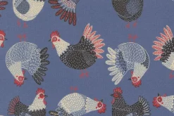The Henhouse Tossed Chickens on Cobalt Blue