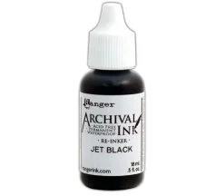Tim Holtz Archival Pad Re-Inker .5 oz. – Jet Black