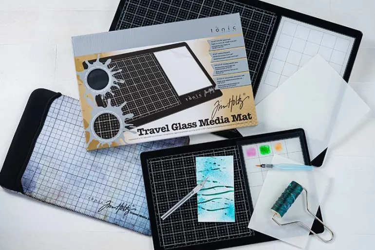 Tim Holtz Travel Glass Media Mat – Portable Crafting Surface