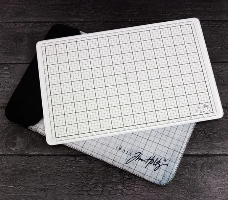 Tim Holtz Travel Glass Studio Mat – White