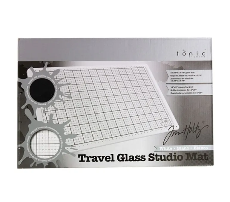 Tim Holtz Travel Glass Studio Mat – White