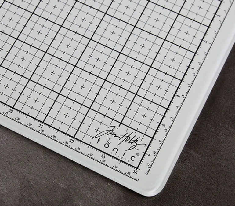 Tim Holtz Travel Glass Studio Mat – White