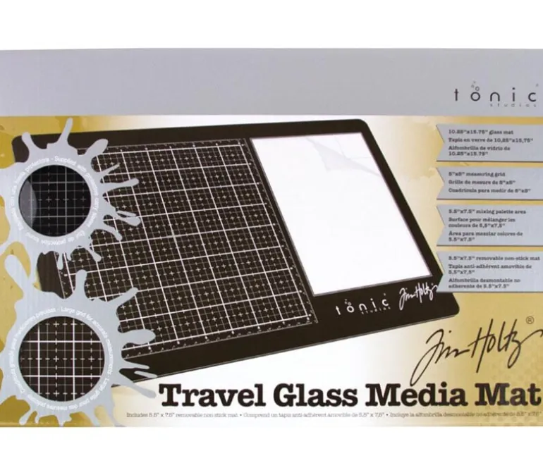 Tim Holtz Travel Glass Studio Mat – White