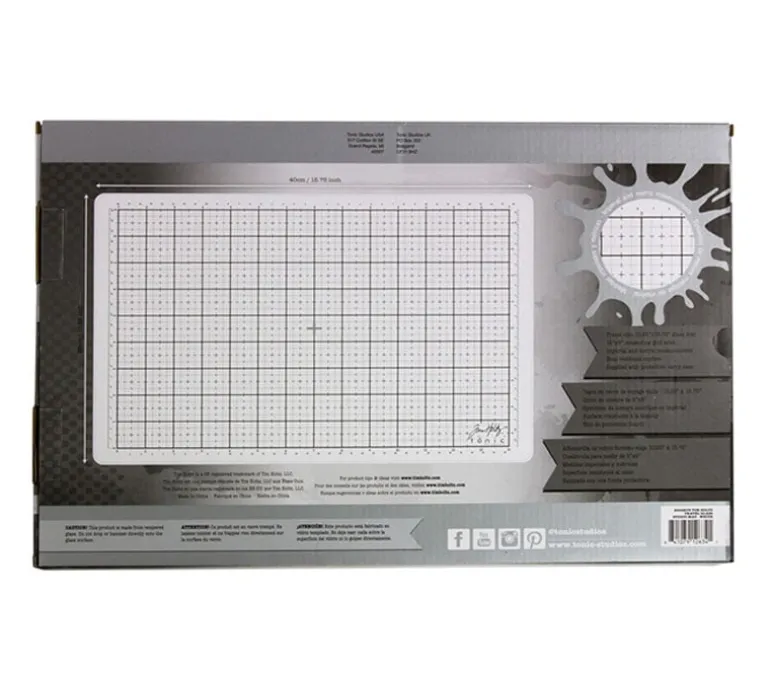 Tim Holtz Travel Glass Studio Mat – White