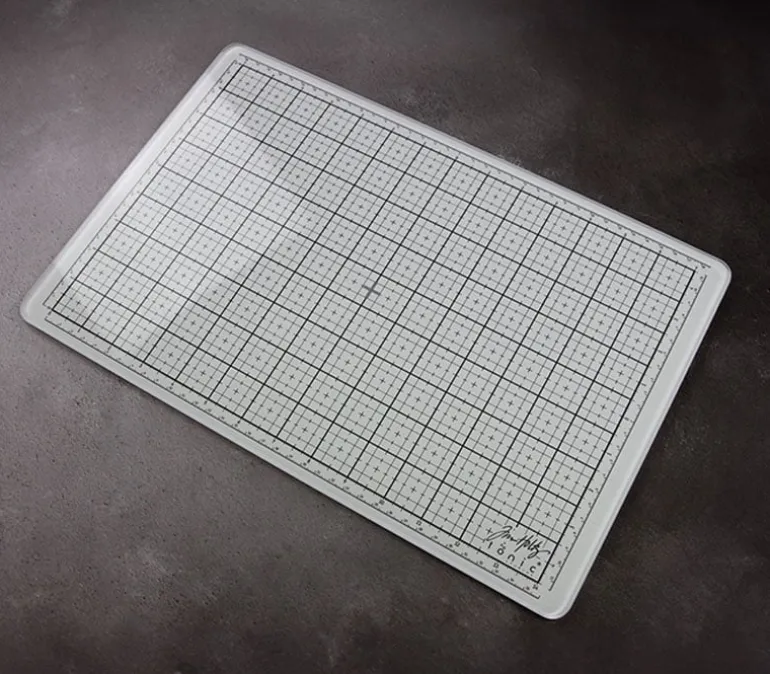 Tim Holtz Travel Glass Studio Mat – White