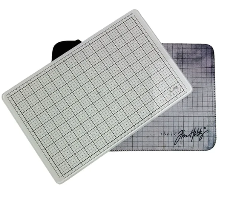 Tim Holtz Travel Glass Studio Mat – White
