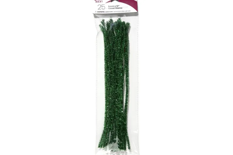 Tinsel Stems – 6mm 12″ – 25pc. – Green