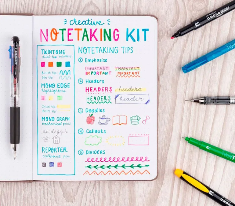 Tombow Creative Notetaking Kit – 10-Piece Hand Lettering & Journaling Set