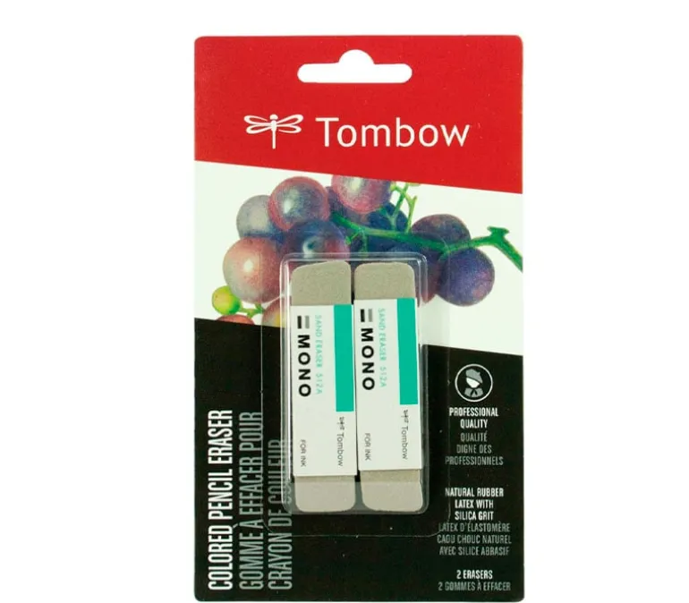 Tombow MONO Sand Colored Pencil Eraser – 2 Piece