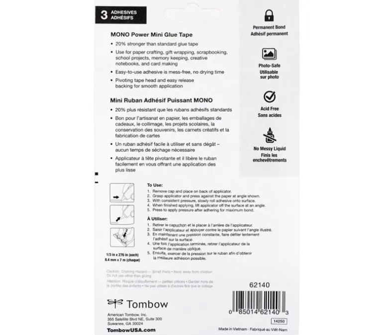 Tombow Power Glue Tape – 3 Piece Permanent Adhesive Set