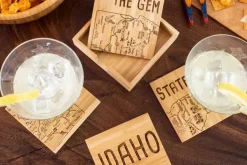 Totally Bamboo Idaho State Puzzle Coaster Set – 4-Piece Bamboo Coasters