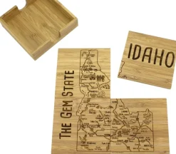 Totally Bamboo Washington State Puzzle Coaster Set – 4-Piece Bamboo Coasters