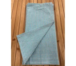 Towel – Mini Check Turquoise White