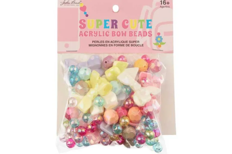 Transparent Acrylic Bow Bead Mix, 40g