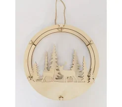 Tree and Deer Unfinished Wall Hanging