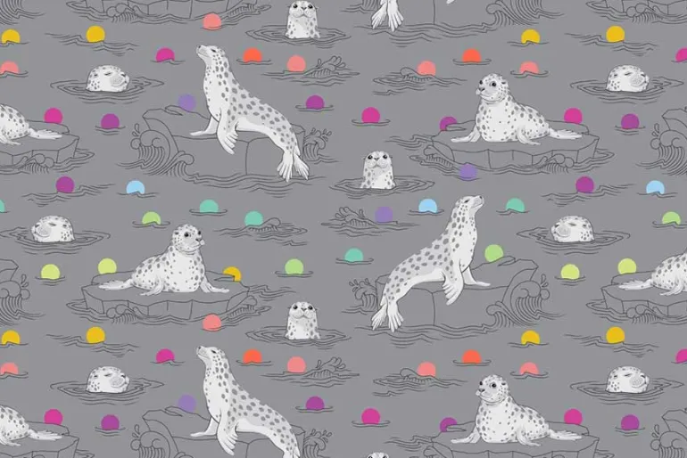 Tula Pink Graywork Seal the Deal Carbon