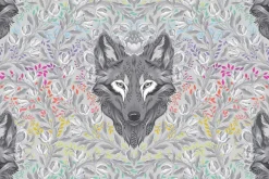 Tula Pink Graywork Wolf of Pink Street Carbon