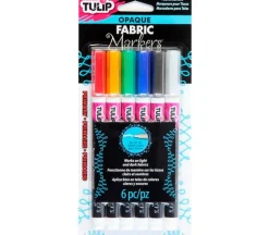 Tulip Opaque Fabric Marker – 6 Piece – Primary